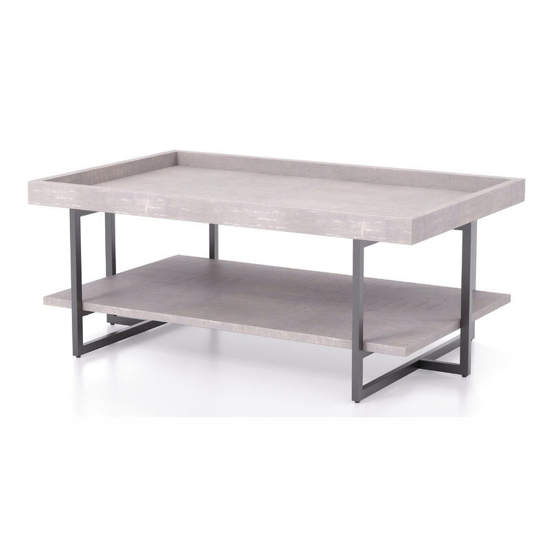 Humere Tray Top Coffee Table in Antique Gray