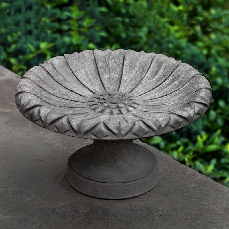 Small Lotus Cast Stone Birdbath