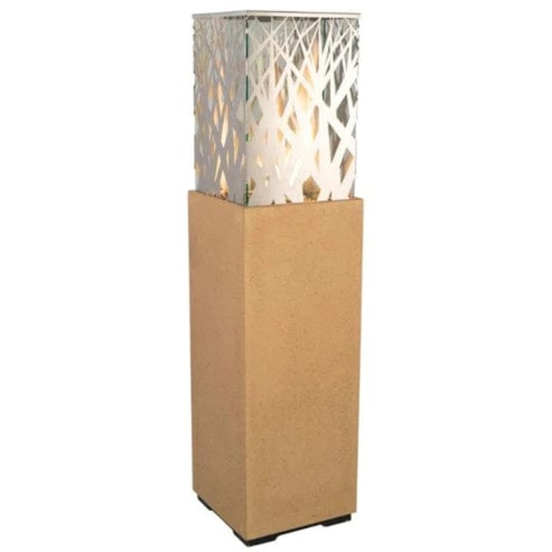 American Fyre Designs 16″ Nest Outdoor Gas Fire Lantern Natural Gas Manual Ignition White Aspen