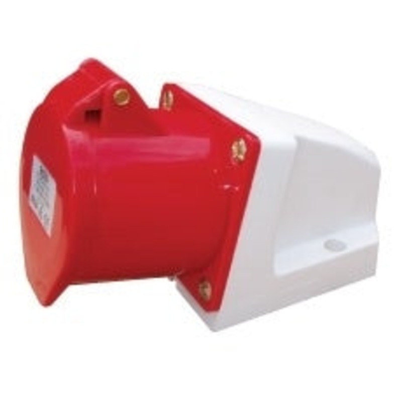 32A 3P+N+E 415V RED Angled Socket