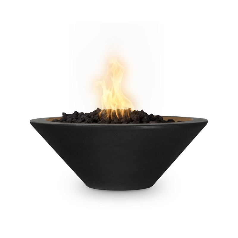 The Outdoor Plus – Cazo GFRC Concrete Round Fire Bowl 24″ MATCH LIT NATURAL GAS Ash