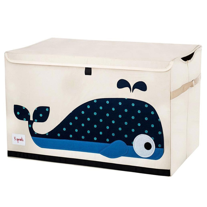 3 Sprouts UTCWHL Toy Chest Storage Bin for Kids Playroom, Whale (Open Box)