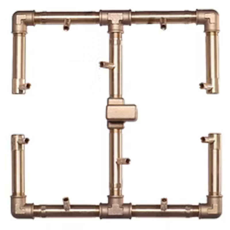 Warming Trends CFB120 Original CROSSFIRE Brass Burner with Square Plate and Flex Line Kit (FK1) Natural Gas
