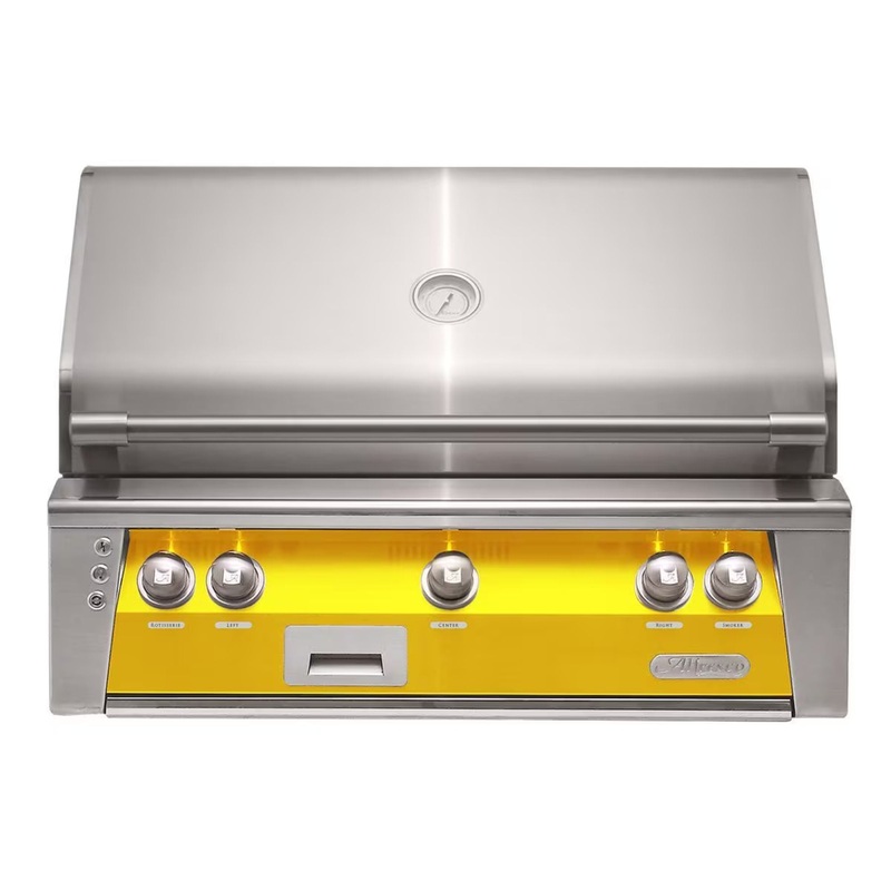 Alfresco 36″ Traffic Yellow Built-In Gas Grill with Sear Zone, Rotisserie & Signature Smoker System Propane