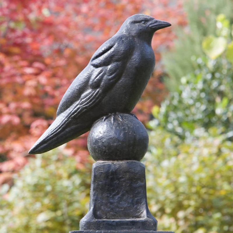 Raven Cast Stone Garden Statue