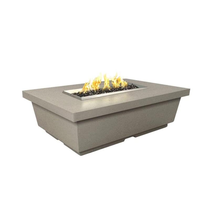American Fyre Designs 52″ Contempo Rectangular Chat Height Fire Table Natural Gas Manual Ignition White Aspen