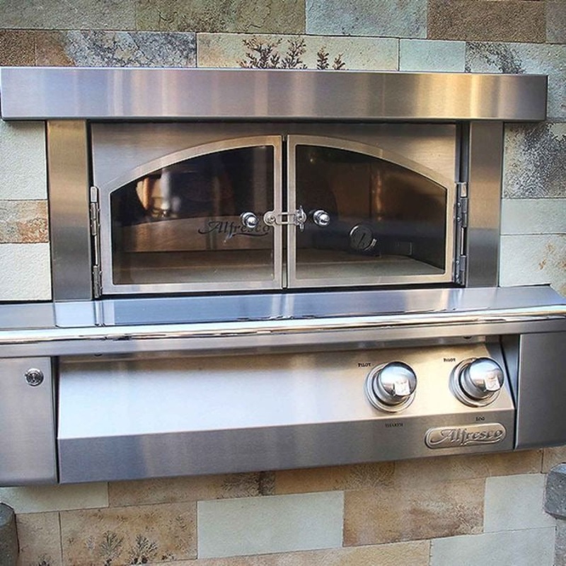 Alfresco 30 Inch Gas Fired Countertop Pizza Oven Natural Gas Stainless Steel