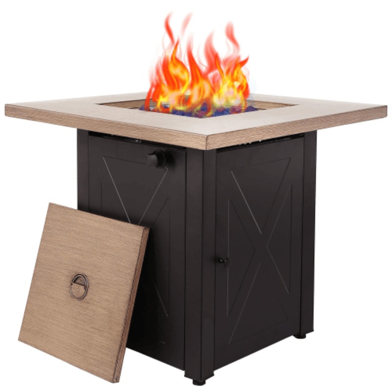 28-Inch Outdoor Gas Fire Pit Table, Weather-Resistant Design