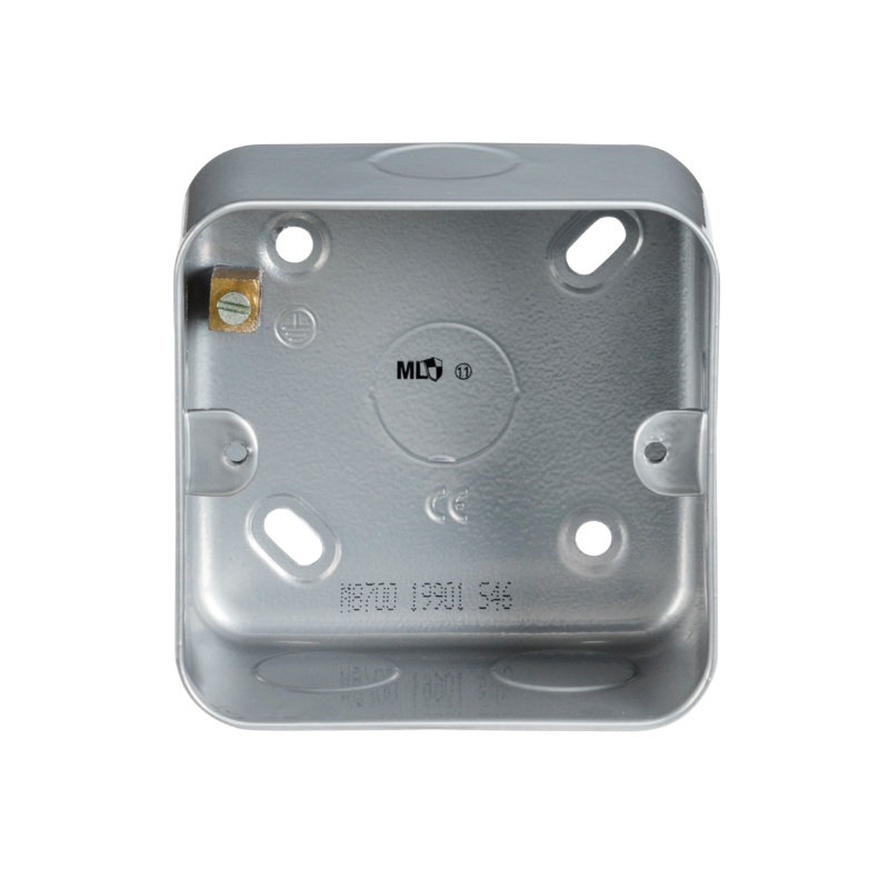 1 Gang 44mm Single Metal Back Box to Match Knightsbridge M Series