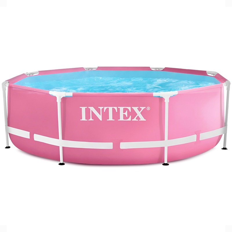 28290EH 8ft x 30in Round Metal Frame Above Ground Swimming Pool, Pink (Open Box)