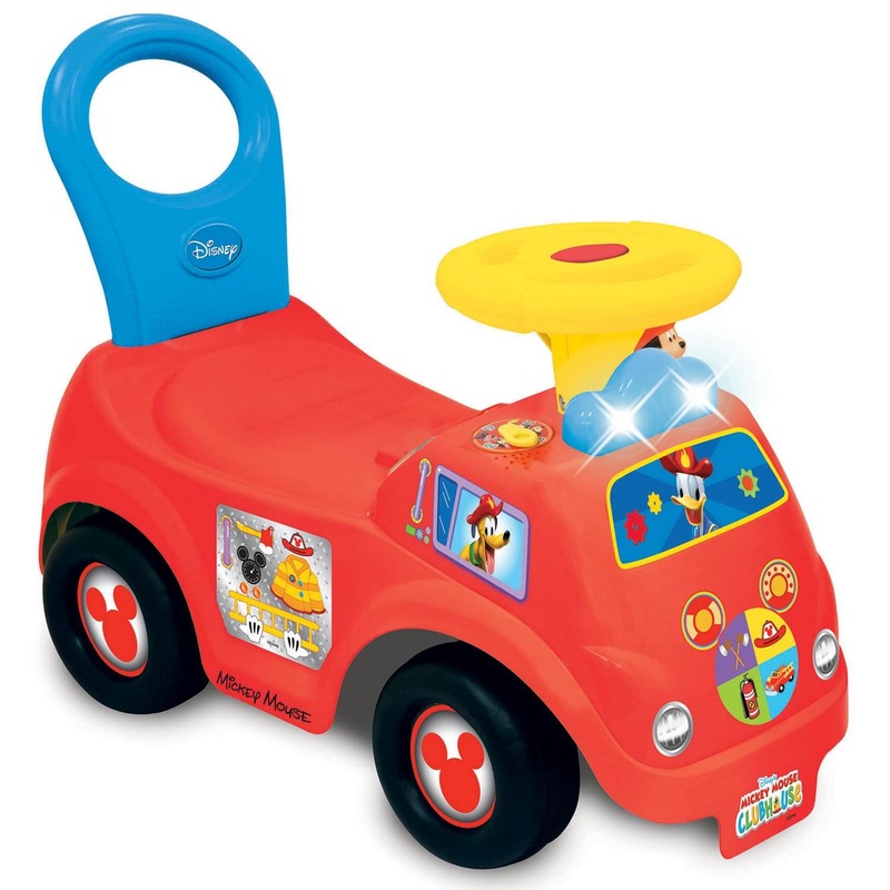 Kiddieland Light n’ Sound Mickey Activity Fire Engine Kid Toy Car, Red (Used)