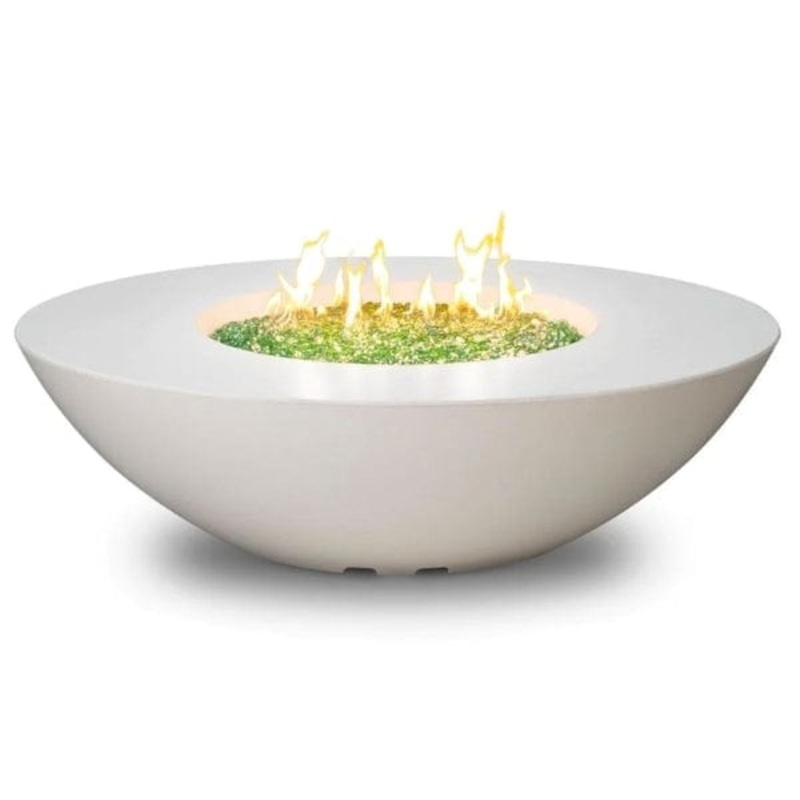 American Fyre 60″ Calais Oval Fire Table 759-xx-11-M4xC Natural Gas White Aspen Match Lit