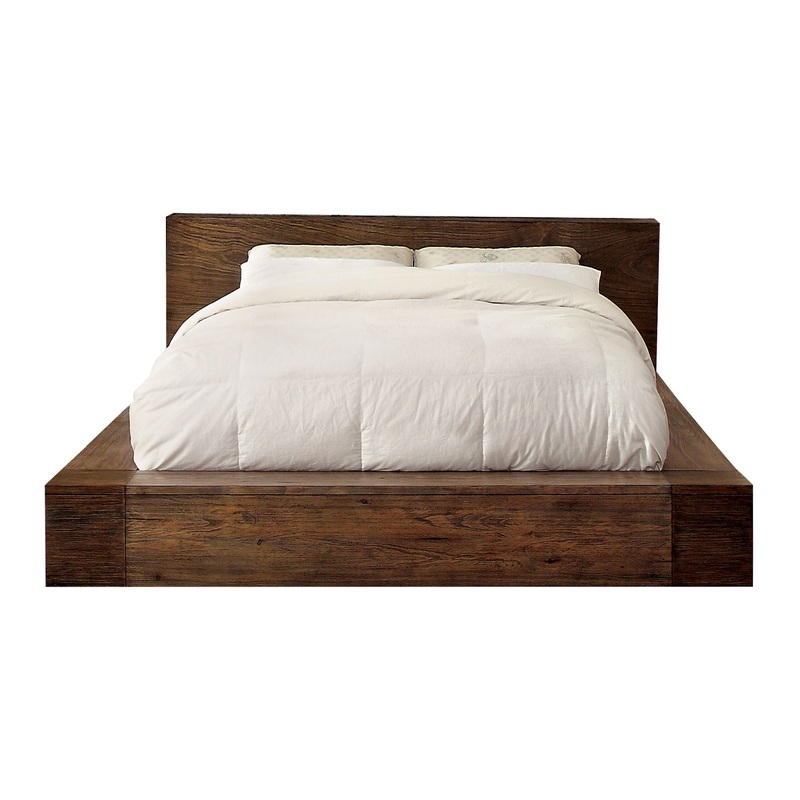 Assaro Rustic Solid Wood Platform Bed in Queen