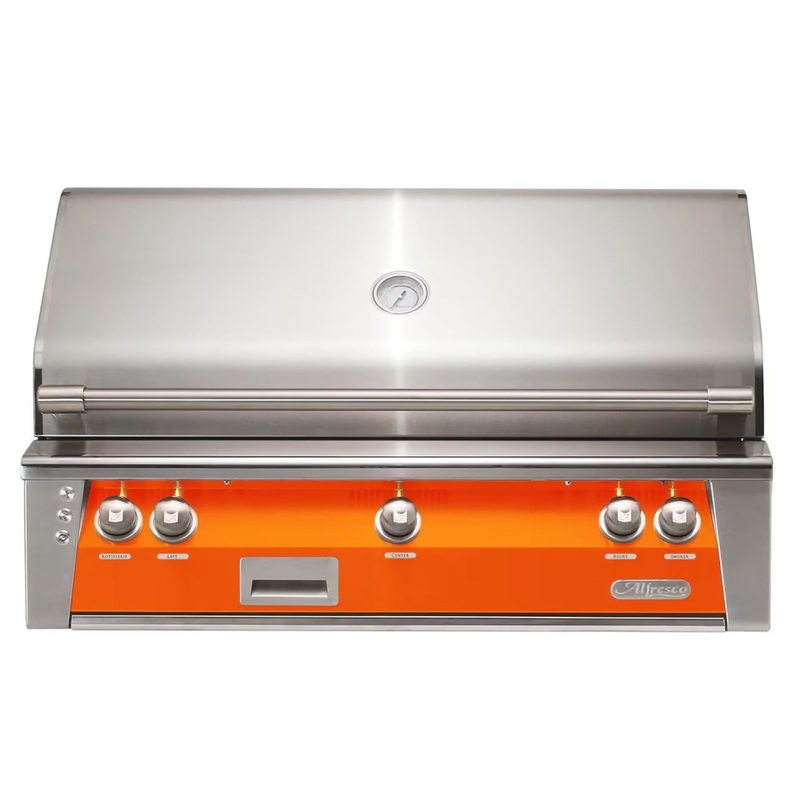 Alfresco 42-Inch Built-in Stainless Steel Gas Grill w/ Rotisserie & Sear Zone in Luminous Orange Propane