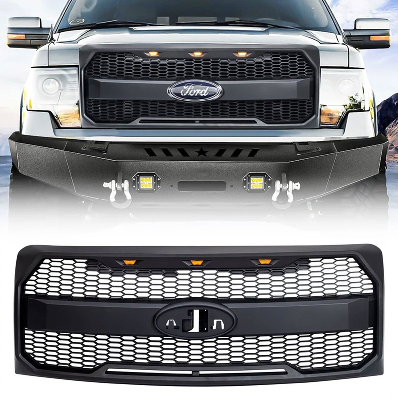 AMERICAN MODIFIED Raptor Style Mesh Grill for 2009-2014 Ford F150, Black (Used)