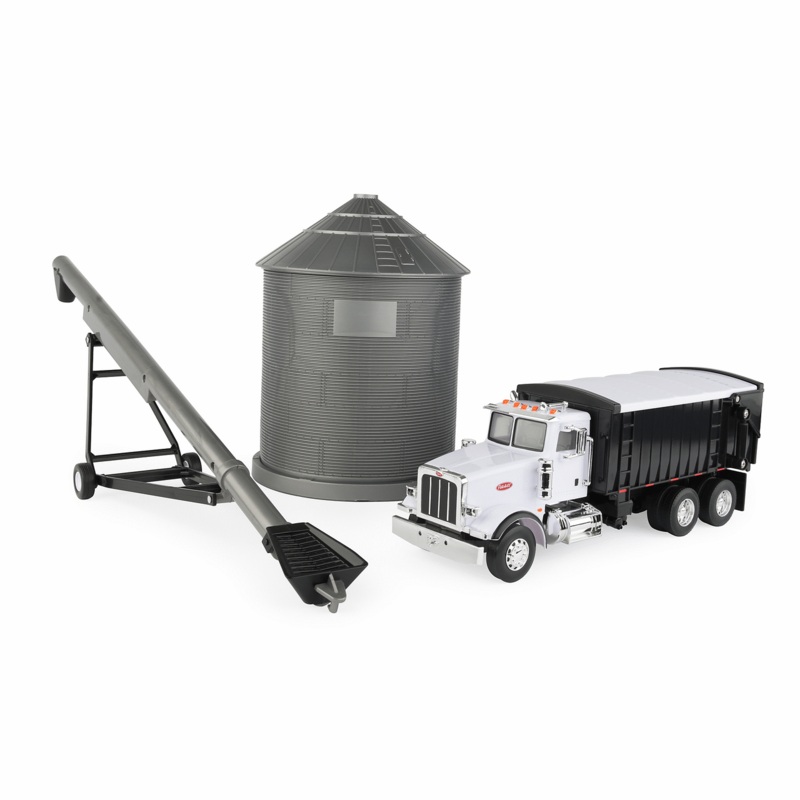 Tomy Peterbilt 1:32 Scale 367 Straight Truck with Grain Box, Grain Bin and Auger Farm Toy Set Farm Toy Set