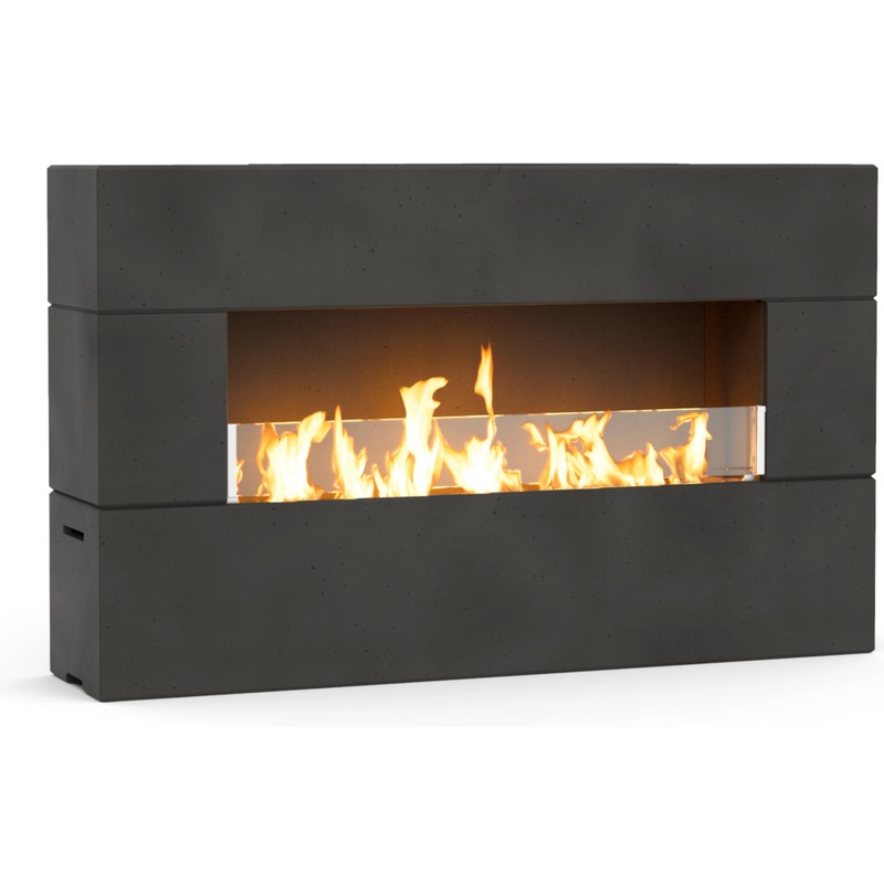 American Fyre Designs 72″ Milan Low Linear Outdoor Gas Fireplace Black Lava LP Manual Flame Sensing
