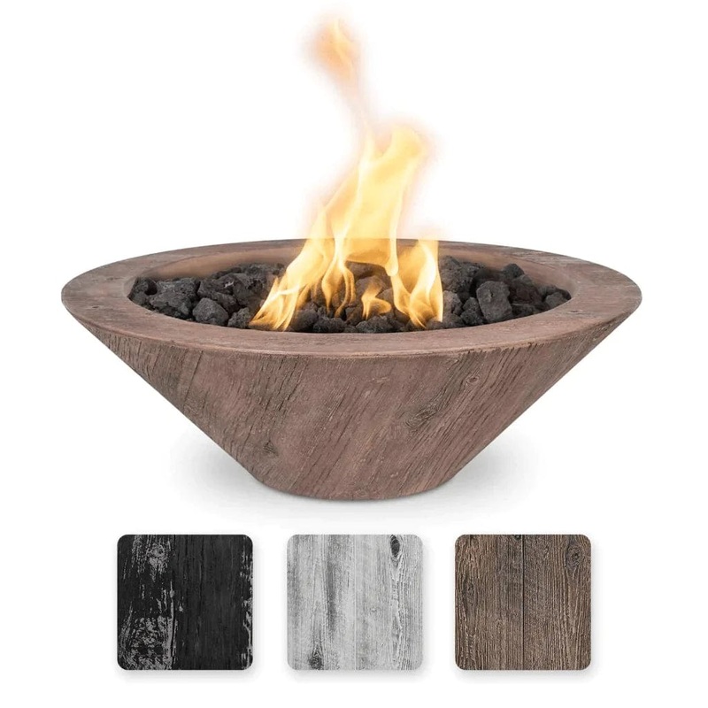The Outdoor Plus Cazo Wood Grain Fire Bowl 24-Inch