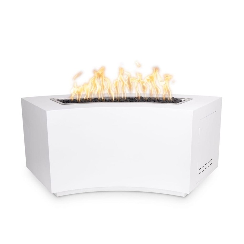 60″ Dixie Powder Coated Steel Rectangle Fire Pit – 24″ tall – The Outdoor Plus Match Lit Natural Gas Black