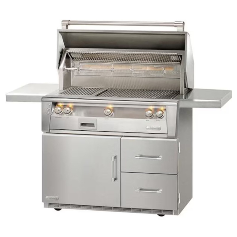 Alfresco 42-Inch Stainless Steel Freestanding Gas Grill w/ Refrigerated Cart, Rotisserie & Sear Zone Propane Stainless Steel
