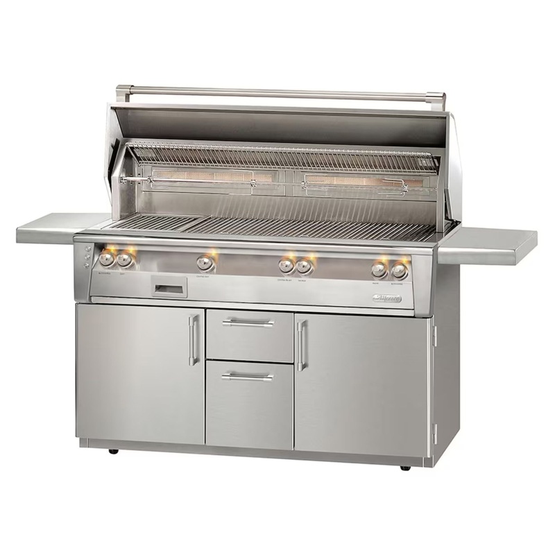 Alfresco ALXE 56-Inch Stainless Steel Freestanding Gas Grill w/ Sear Zone And Rotisserie Propane Stainless Steel