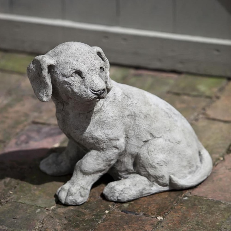Lab Pup Cast Stone Garden Statue | Dog Statue