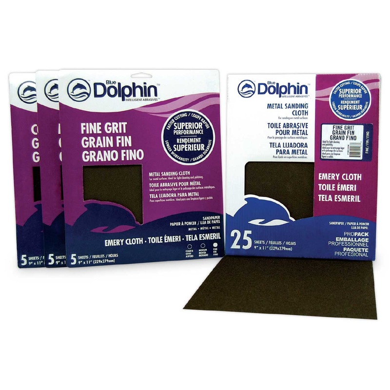 Linzer Blue Dolphin Emery Cloth 9 In. X 11 In. Medium 5 Pack