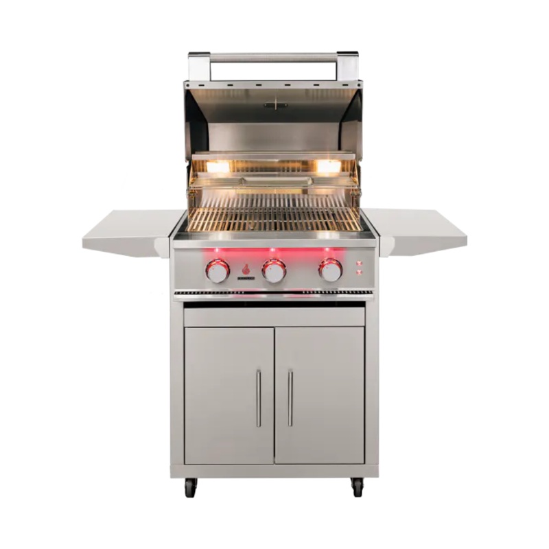 TrueFlame 25 Inch 3 Burner Gas Grill with Cart Natural Gas