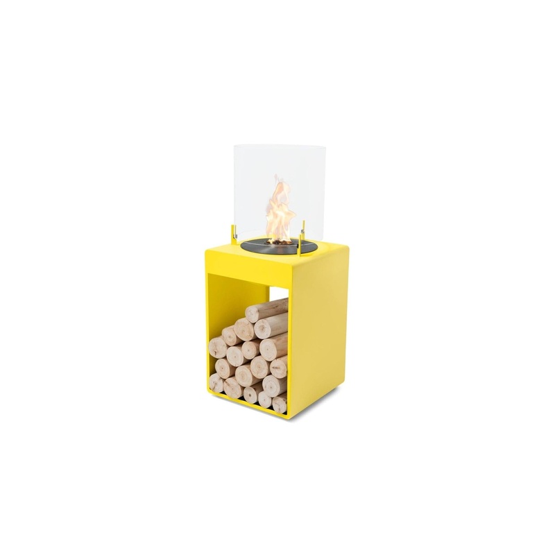 EcoSmart Fire POP 3T 33″ Yellow Freestanding Retro-Style Fireplace with Black Burner by MAD Design Group