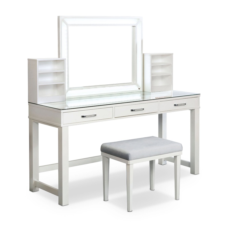 Wreston 3-Piece Vanity Set in Glossy White