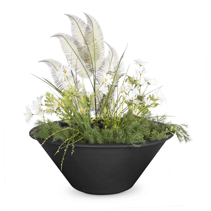 The Outdoor Plus – Cazo Powder Coated Steel Round Planter Bowl 24″ Black