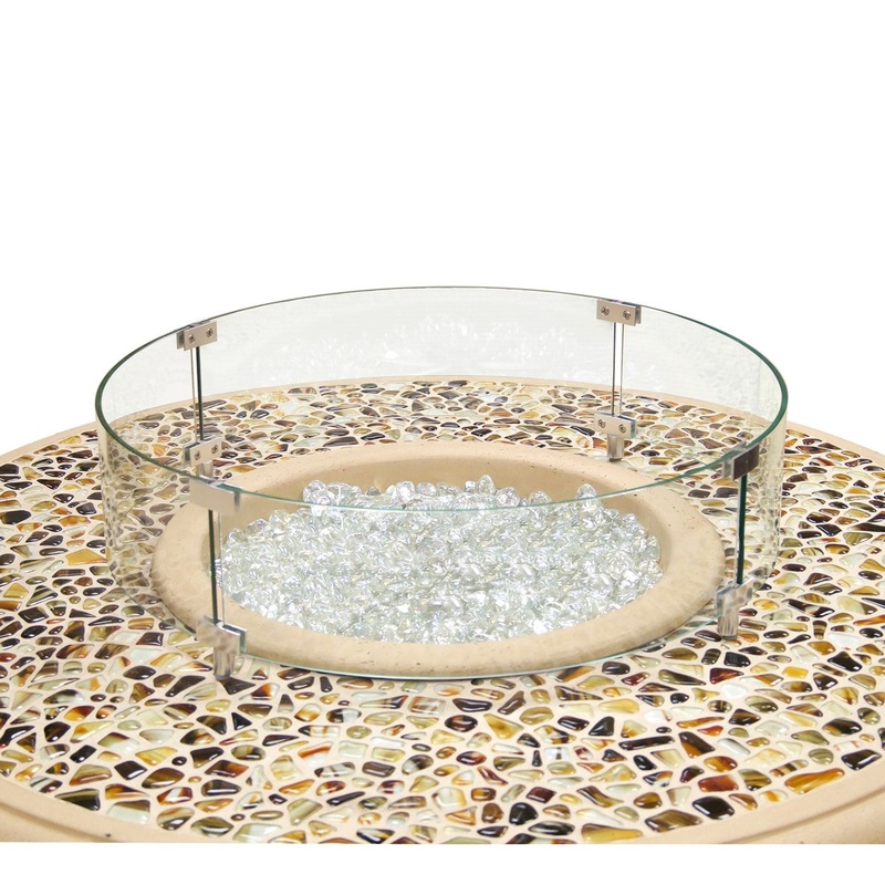 American Fyre Designs Glass Wind Guards for Gas Fire Pits For Contempo Square/Cosmopolitan Square/Voro Fire Pit Table