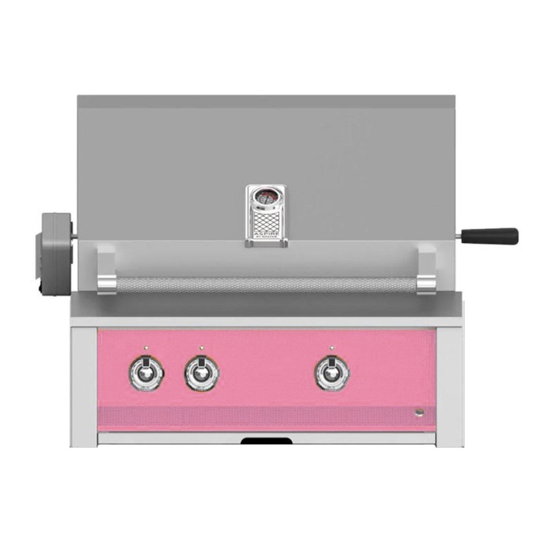 Aspire by Hestan 30-Inch Natural Gas Built-In Grill, 2 U-Burners w/ Rotisserie (Reef Pink) – EABR30-NG-PK aspire-30grills-master