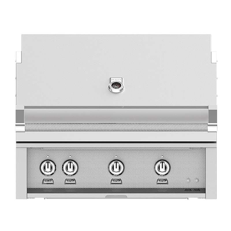 Hestan 36-Inch Propane Gas Built-In Grill, 1 Sear – 2 Trellis w/Rotisserie in Stainless Steel – GMBR36-LP hestan-36builtingrills-master