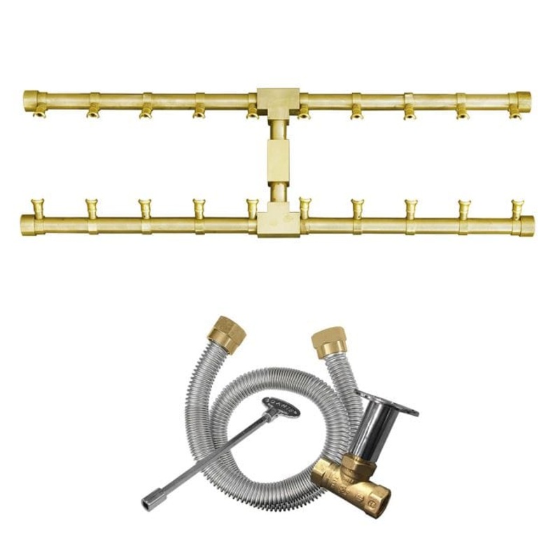 Firegear – Brass Natural Gas Fire Pit H Burner Kit – FG-PSBR-H50-NGK