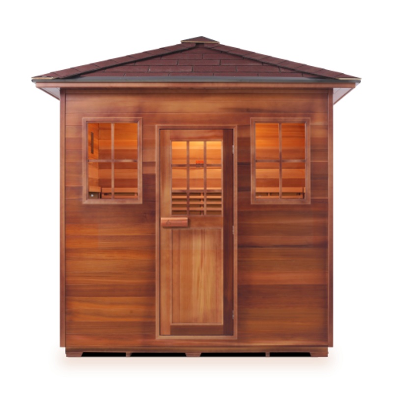 Enlighten MoonLight 5 Slope/Peak Electrical Heater 4500 W | Traditional Canadian Red Cedar 5-Person Outdoor Sauna